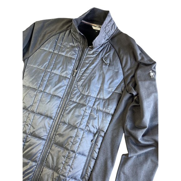 Smartwool Mens Hybrid Full-Zip Jacket M Black/Gray Polyester/Wool Blend - Picture 1 of 8